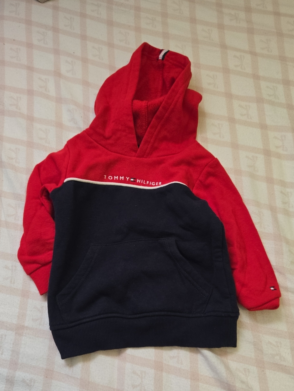 Tommy Hilfiger Kids Red & Navy Hooded Pullover